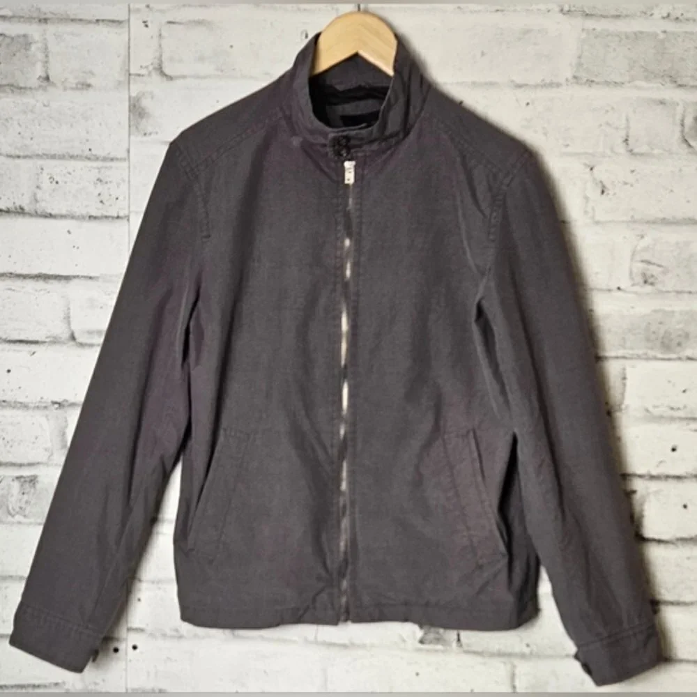 Banana Republic Jacket Mens Small Gray Lightweight Zip Casual
